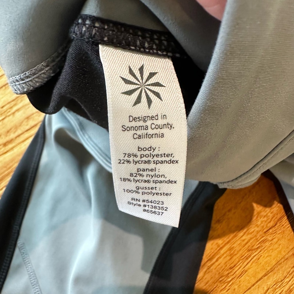 Athleta Women’s Black Grey‎ Stretch Ankle Zip Leggings Workout Gym - Picture 6 of 11